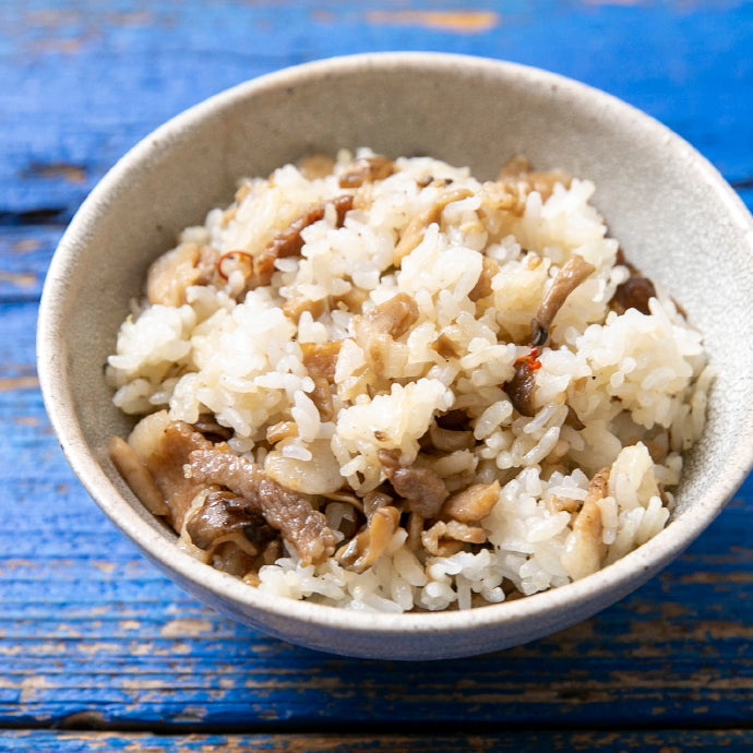 きのこと豚肉の酒煮混ぜごはん